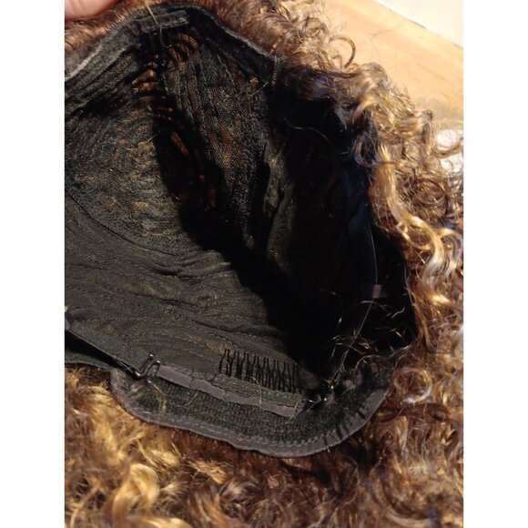 My Style HUA Human Hair Wig Women Brown Frosted Short Curly Premium Glueless NWT - Picture 7 of 9